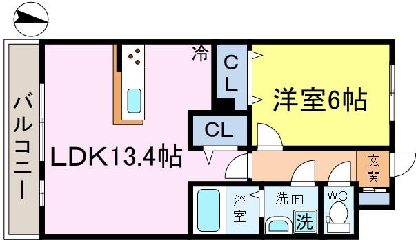 サン フライト(1LDK/2階)の間取り写真