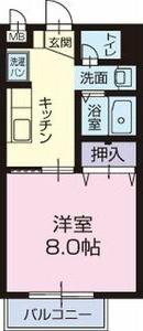 PARADISE NOBATA(1K/1階)の間取り写真
