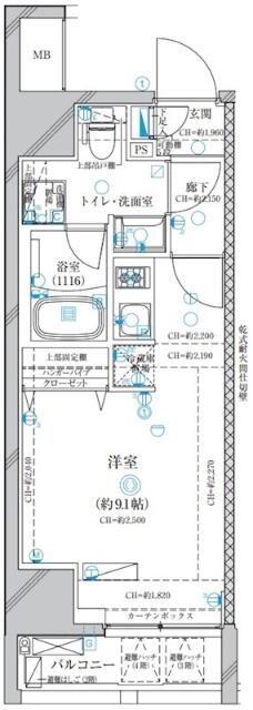 ディアレイシャス錦糸町(ワンルーム/4階)の間取り写真