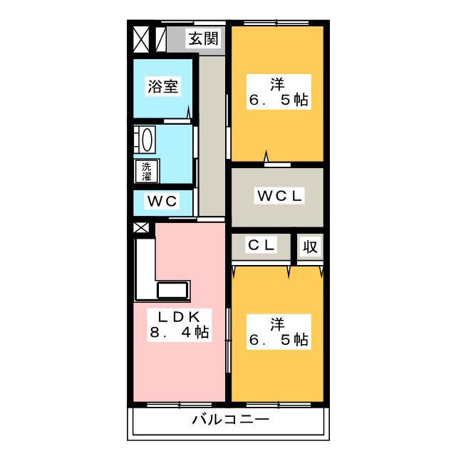 ココモ岡田(2LDK/2階)の間取り写真