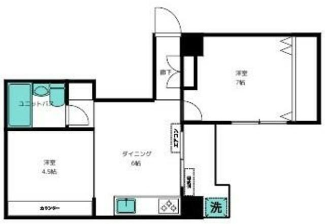 王子ハイツ(2DK/7階)の間取り写真