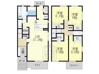 ベルコリーヌ(4LDK/1階)の間取り写真