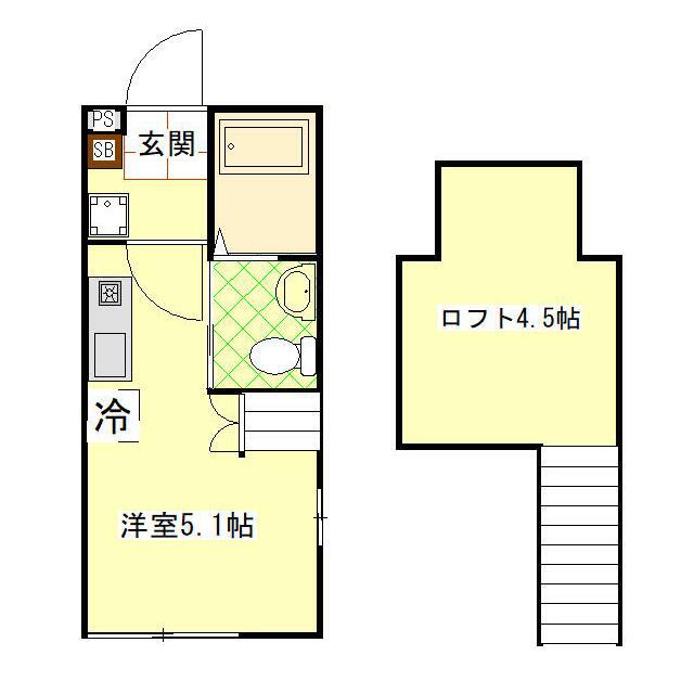 アルトゥーラ戸塚(1K/1階)の間取り写真