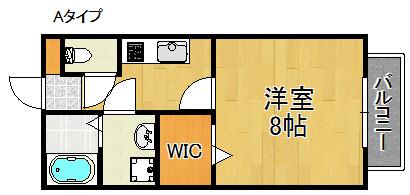 ジェンネ降井(1K/2階)の間取り写真