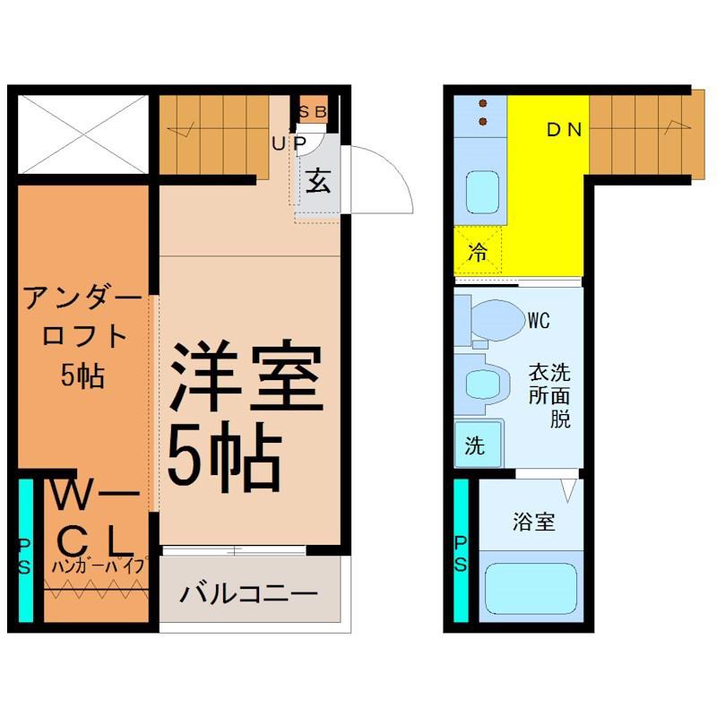 リデンテ辰巳(1K/2階)の間取り写真