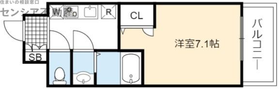 クレストタップ大阪京橋(1K/10階)の間取り写真
