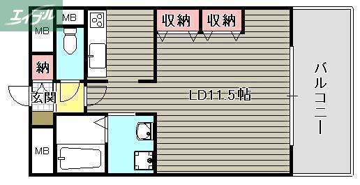 クレストシティ中井町(1K/7階)の間取り写真
