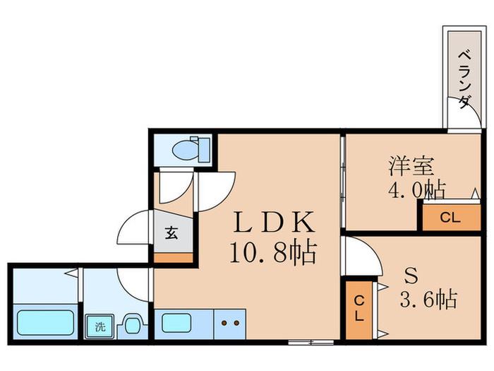 D PORTA CASA(1SLDK/2階)の間取り写真