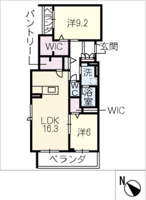 SHAMAISON HILLS 白壁(2LDK/3階)の間取り写真