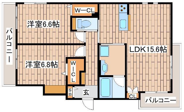 ア・ライヴ本山(2LDK/1階)の間取り写真