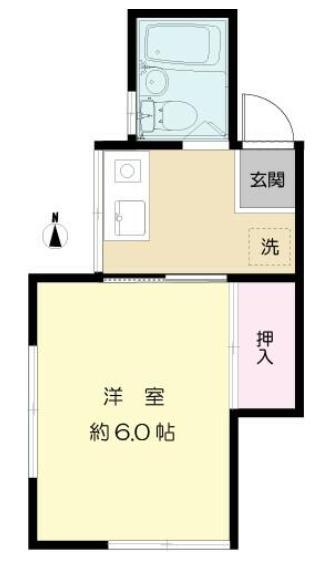 ミヤザキ(1K/2階)の間取り写真
