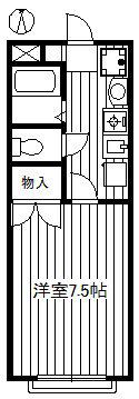 エステート(1K/2階)の間取り写真
