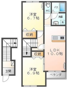 ルミエール(2LDK/2階)の間取り写真