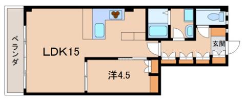 第一垂井ビル(1LDK/4階)の間取り写真
