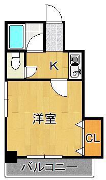 堀田ビル(1K/3階)の間取り写真