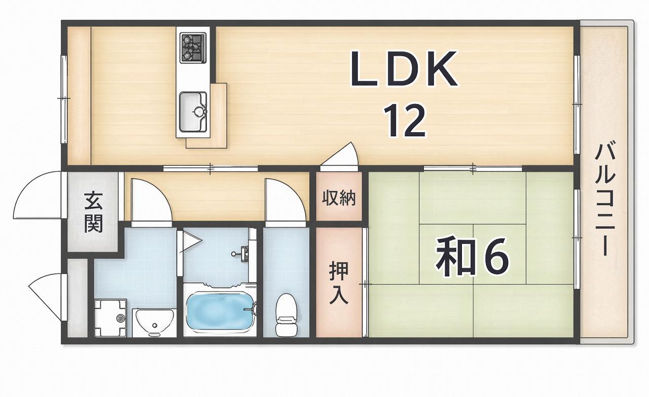 サンライズヴィレッジ(2DK/3階)の間取り写真