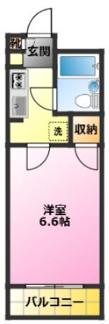ウエストマンション(1K/2階)の間取り写真