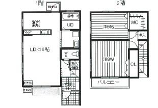 ハマゴーメゾネットII(2LDK/1階)の間取り写真