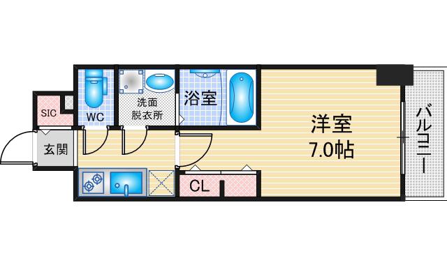 S-RESIDENCE名古屋菊井ALINE(1K/13階)の間取り写真
