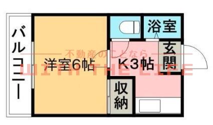 レジデンス中村(1K/2階)の間取り写真