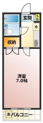 フォーシーズン要町(1K/2階)の間取り写真