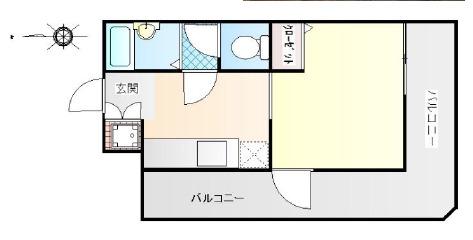 大阪ハウス(1K/6階)の間取り写真
