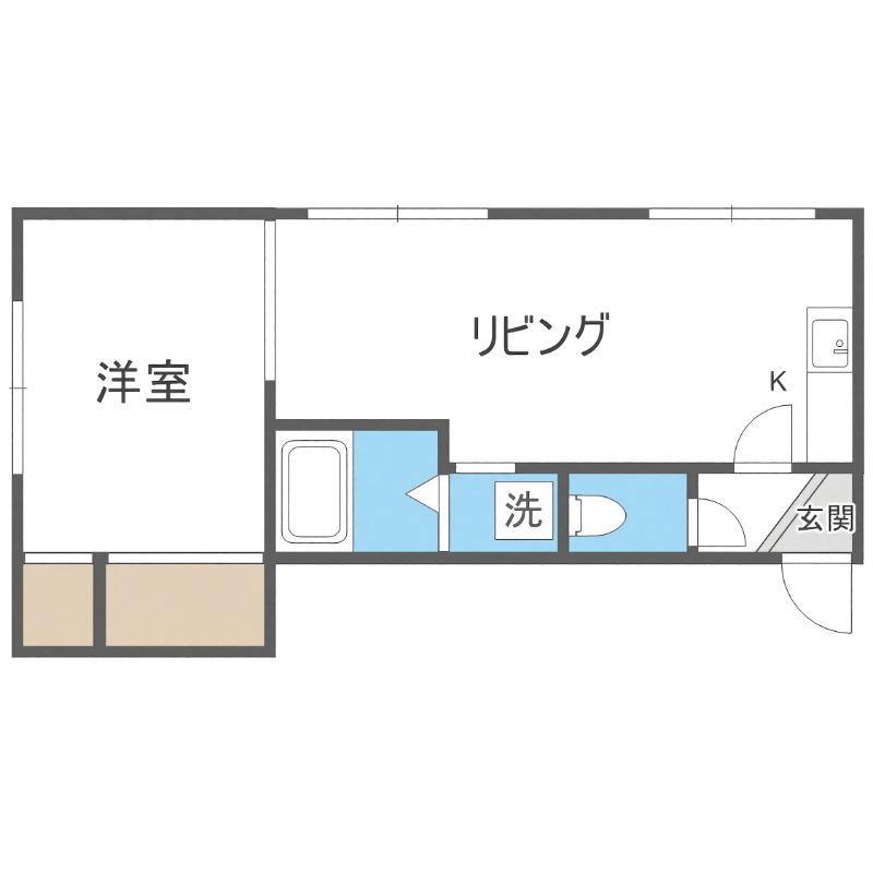 イレブン平和通(1LDK/3階)の間取り写真