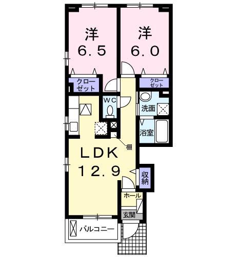グレイスコート(2LDK/1階)の間取り写真