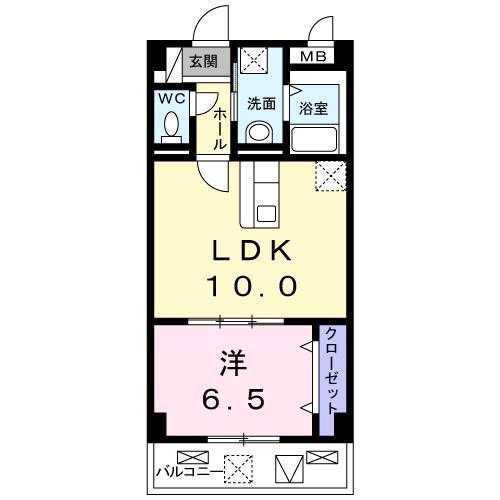 べラルーチェ(1LDK/3階)の間取り写真