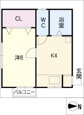 ハイム三条(1K/2階)の間取り写真