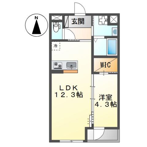 SHIZUKA BLDG(1LDK/2階)の間取り写真