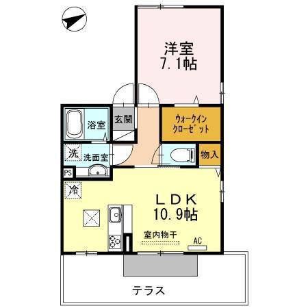 エトワールⅡ(1LDK/1階)の間取り写真