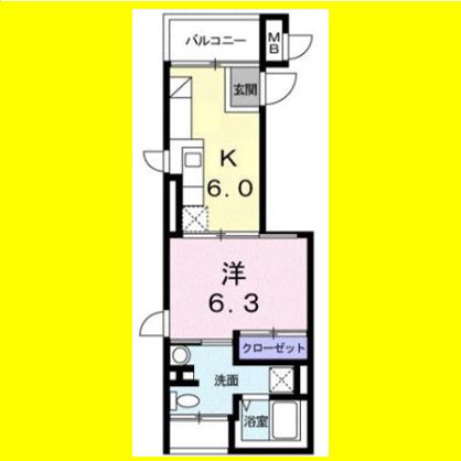 エアリス(1K/4階)の間取り写真