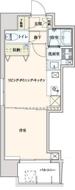 FLATS TAHICO(1DK/3階)の間取り写真