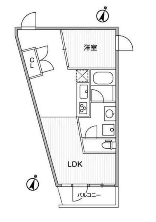 グランデュオ代々木2(1LDK/2階)の間取り写真