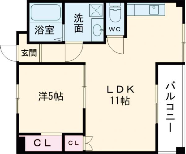 モンルポダフネ(1LDK/3階)の間取り写真
