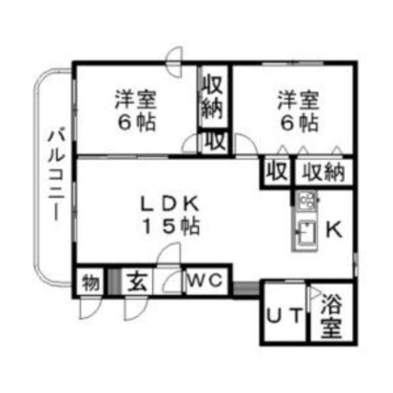 ライフカムフォート(2LDK/4階)の間取り写真