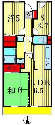 パークサイドUT(2SLDK/2階)の間取り写真