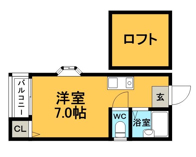 コーポ和幸(ワンルーム/1階)の間取り写真