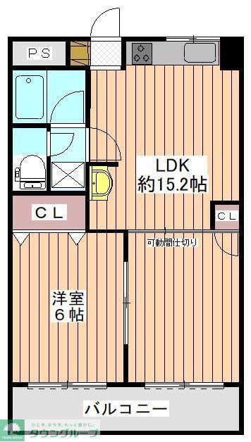 サンライズ船橋(1LDK/1階)の間取り写真