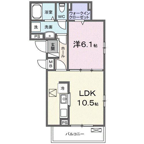 ラヴィエールI(1LDK/1階)の間取り写真