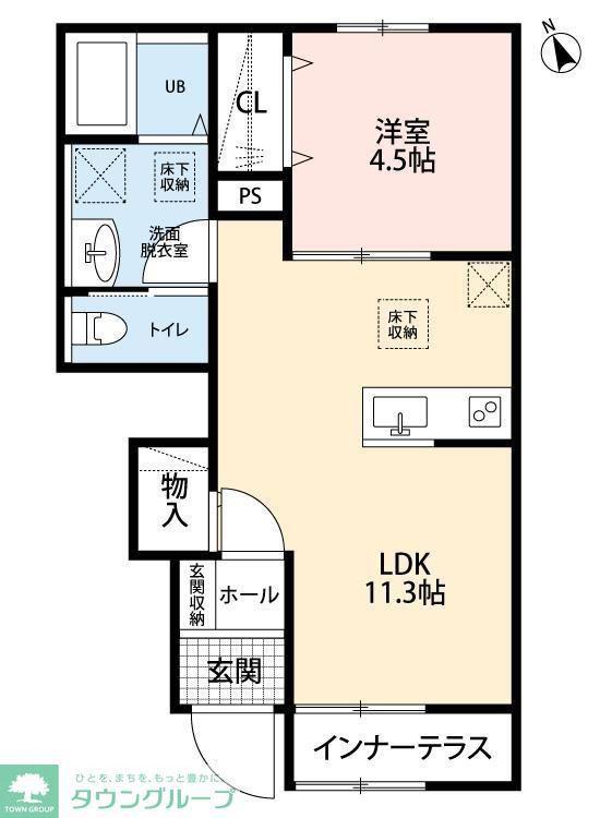 リーブルファイン久喜久喜東II(1LDK/1階)の間取り写真