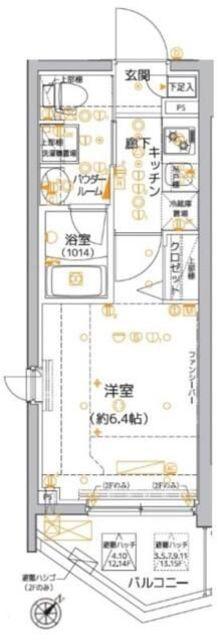 クレイシア品川東大井(1K/15階)の間取り写真