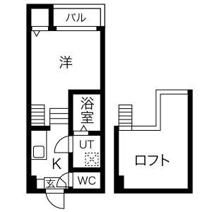 クレール・K・桜山(1K/1階)の間取り写真