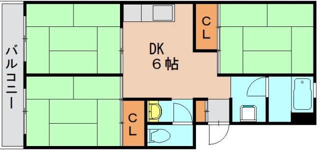 第1小舘ビル(3DK/4階)の間取り写真
