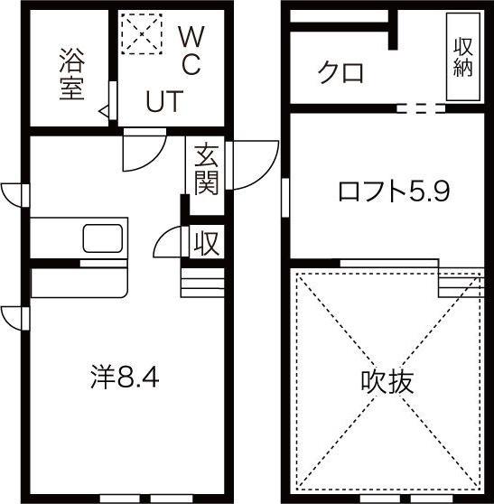プリマ中村公園壱番館(ワンルーム/1階)の間取り写真