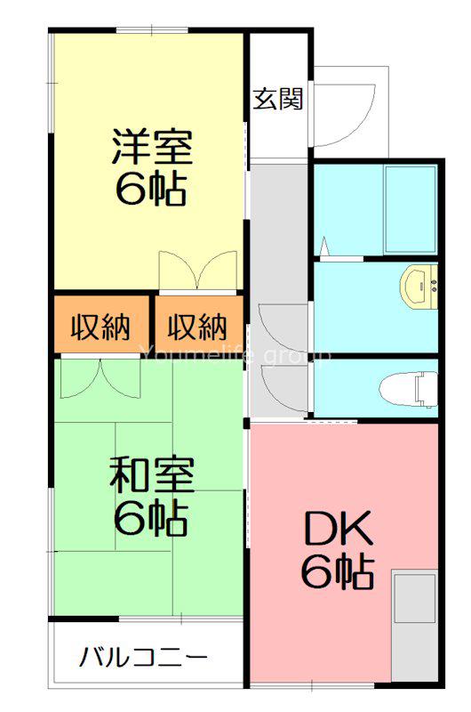 ベルデIZAWA(2DK/2階)の間取り写真