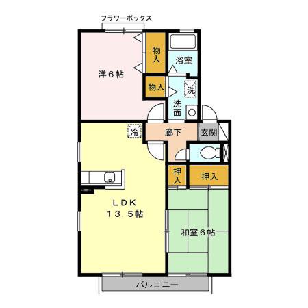 サンハイム・T B(2LDK/2階)の間取り写真