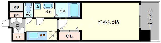 LC難波南(1K/5階)の間取り写真