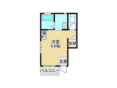 本山北町ハイツ(ワンルーム/1階)の間取り写真